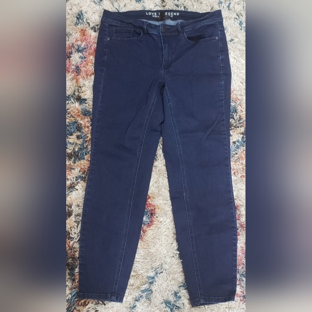 Love & Legend High Waisted Rise Skinny Jeans Stretchy Jeggings Plus Size Dark - Picture 3 of 4